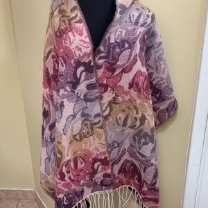 New Steve Madden Pink and Purple Floral Scarf 74x21